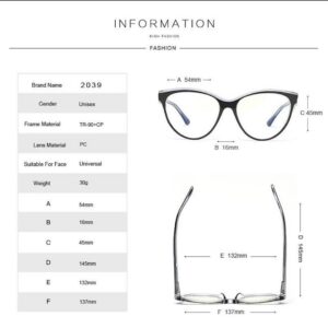 ICARA 3 Pack Cat Eye Blue Light Blocking Glasses