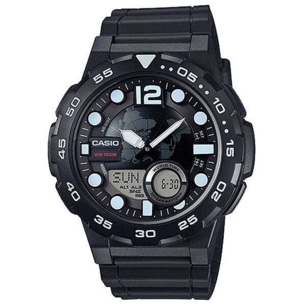 Casio AEQ100W-1AV 3D Dial Quartz Watch