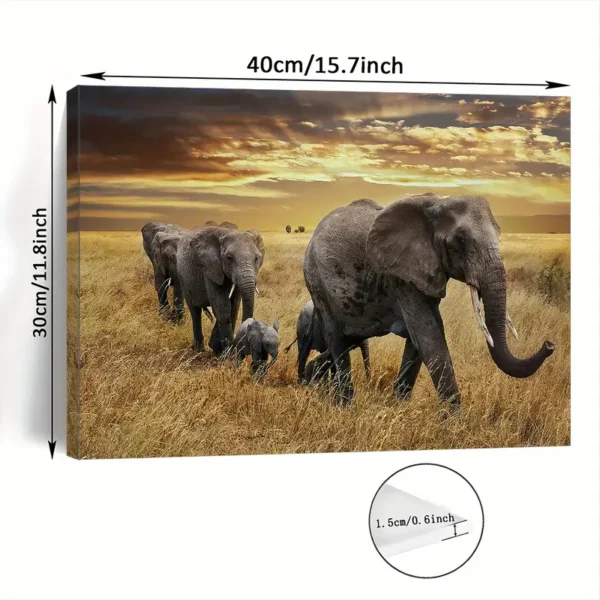 Elephant Family Canvas - Image 3